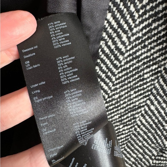 Maje | Herringbone Wool Coat in Black/Gray FR 36/US 4/Small - Picture 6 of 7